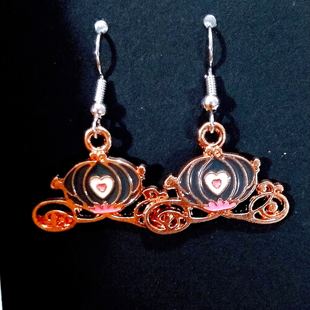 Black Carriage Pumpkin Earrings